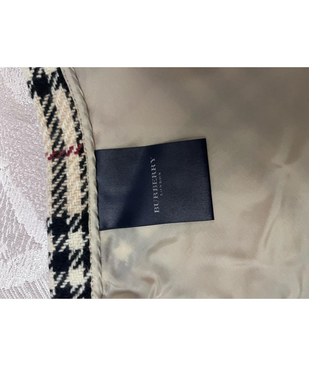 BURBERRY Бежевая шерстяная юбка миди, фото 4