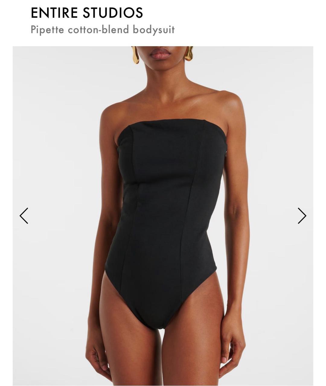 entire studios Черное хлопко-эластановое боди, фото 7