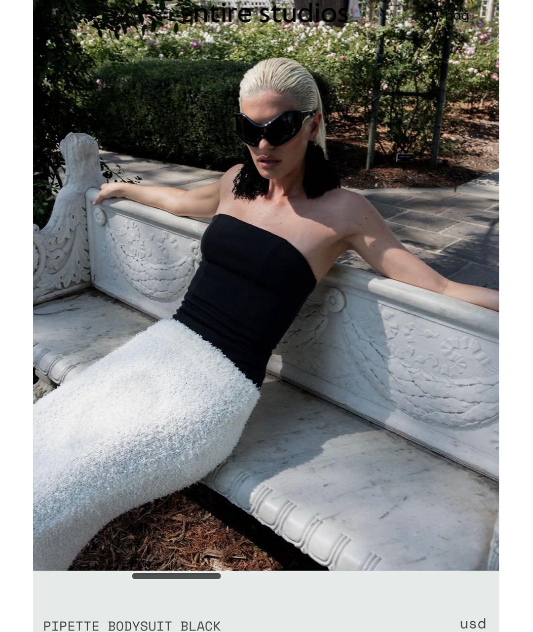 entire studios Черное хлопко-эластановое боди, фото 6