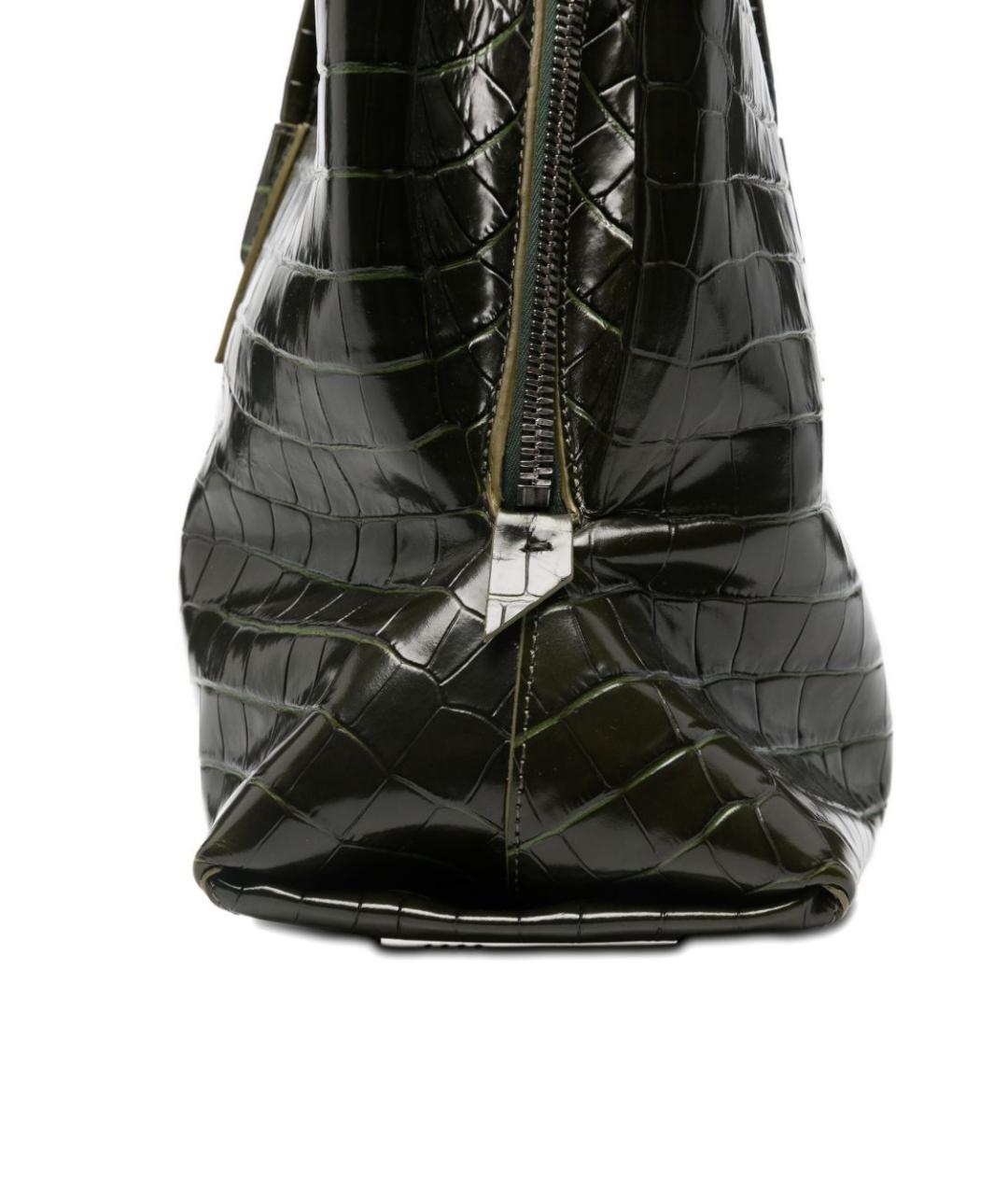 THE ATTICO Зеленая кожаная сумка тоут, фото 5