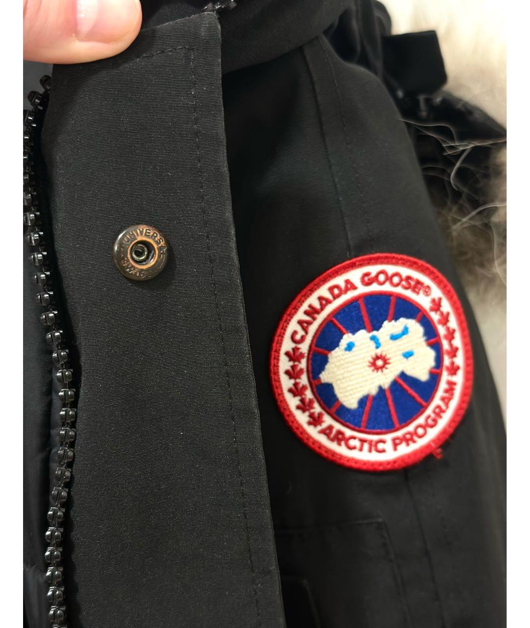 CANADA GOOSE Черный полиэстеровый пуховик, фото 4