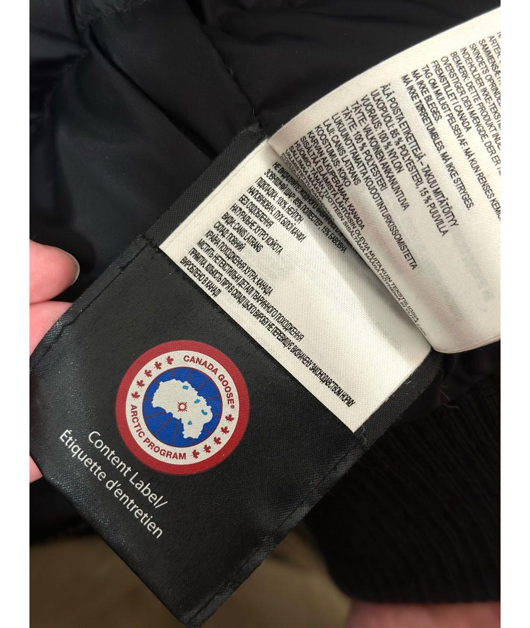 CANADA GOOSE Черный полиэстеровый пуховик, фото 5