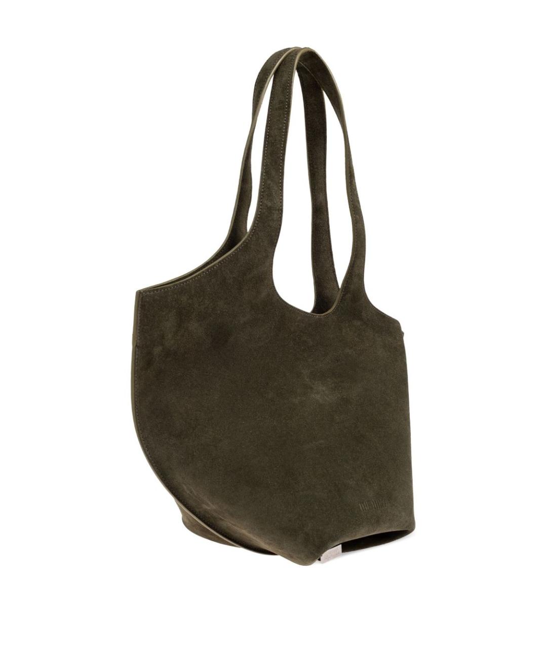 THE ATTICO Зеленая замшевая сумка тоут, фото 2