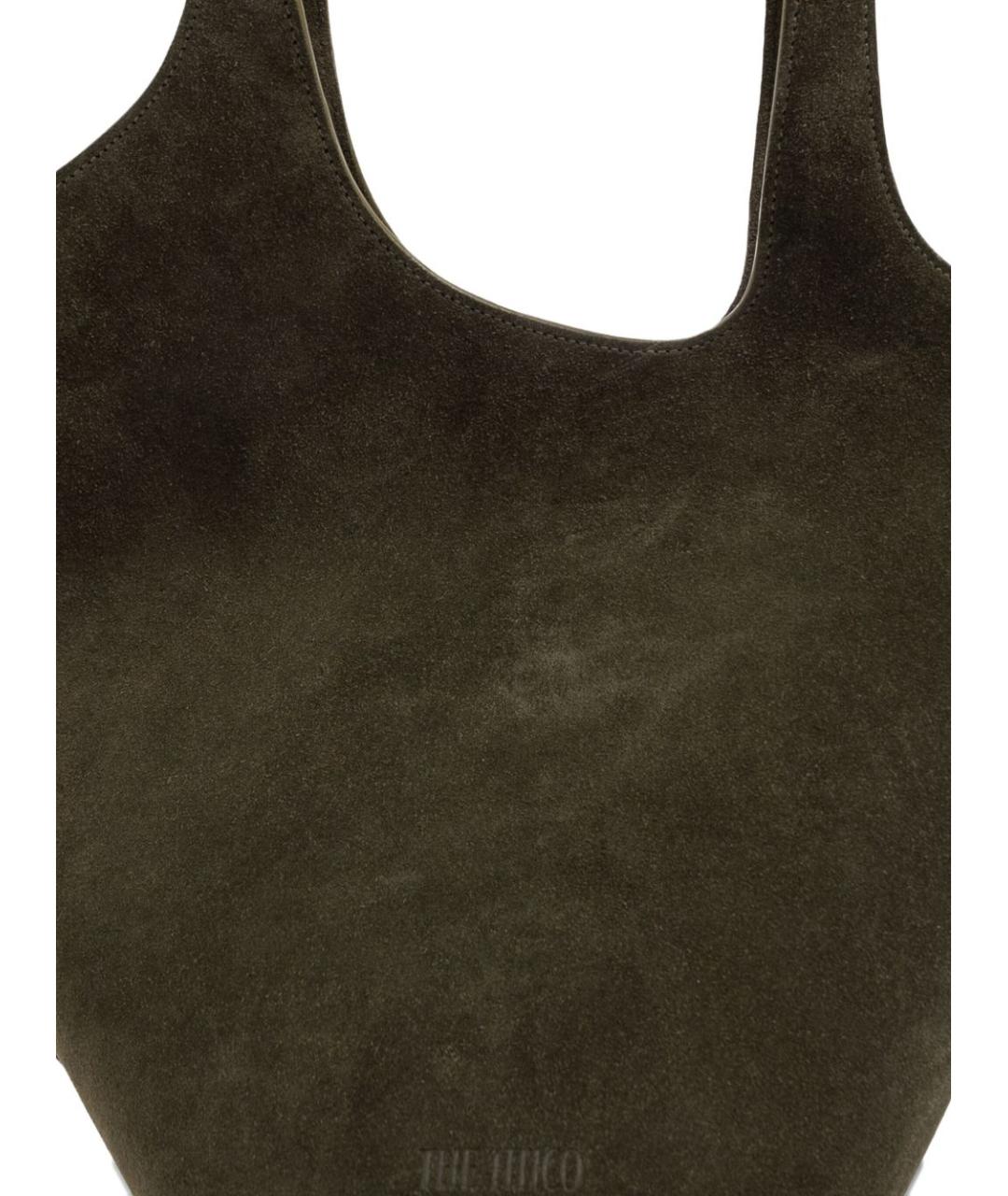THE ATTICO Зеленая замшевая сумка тоут, фото 5