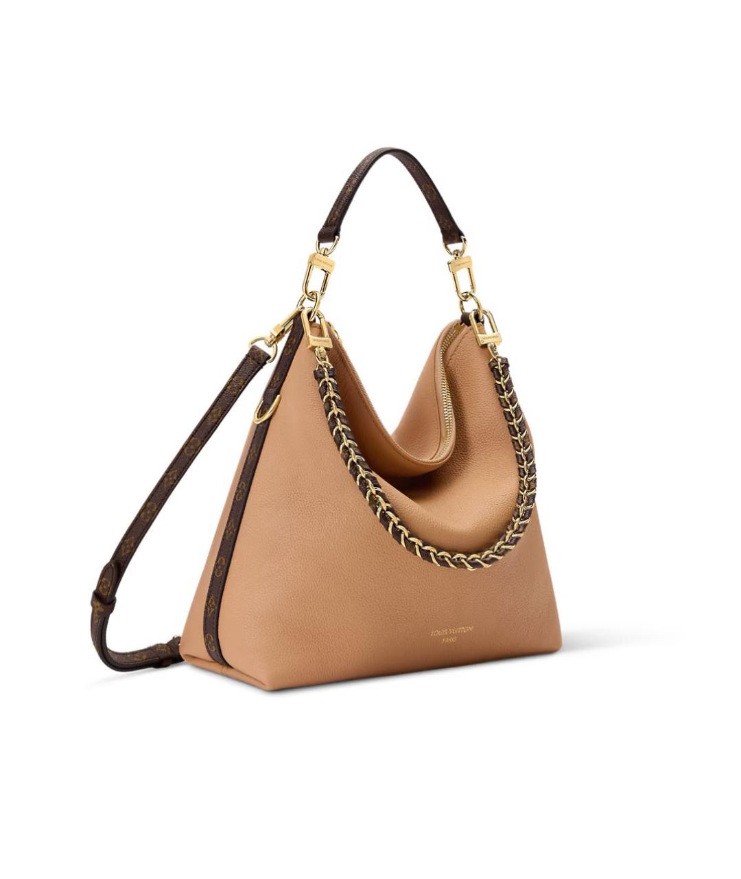 LOUIS VUITTON Бежевая кожаная сумка через плечо, фото 2