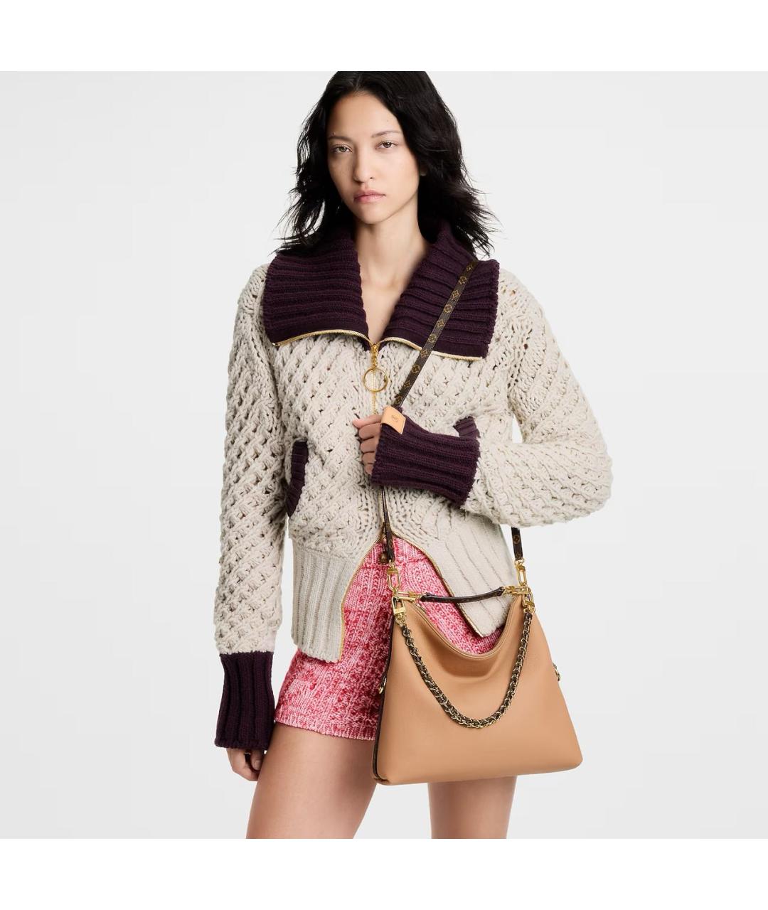 LOUIS VUITTON Бежевая кожаная сумка через плечо, фото 6