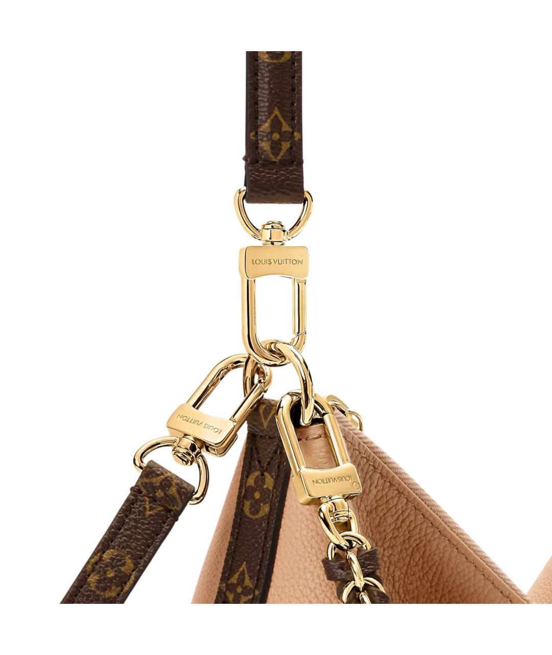 LOUIS VUITTON Бежевая кожаная сумка через плечо, фото 5