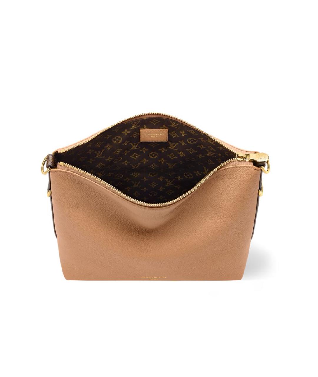 LOUIS VUITTON Бежевая кожаная сумка через плечо, фото 3