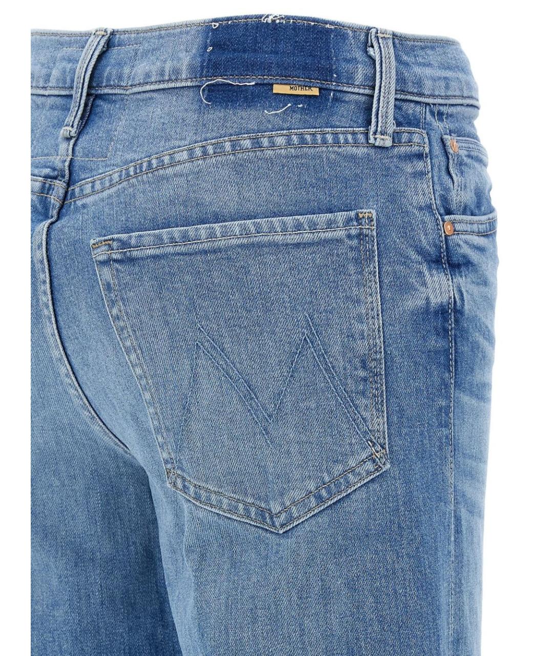 MOTHER Голубые хлопковые прямые джинсы, фото 2