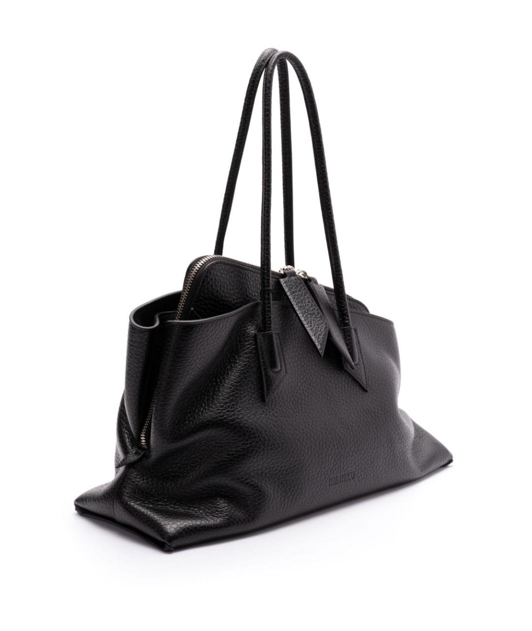 THE ATTICO Черная кожаная сумка тоут, фото 3