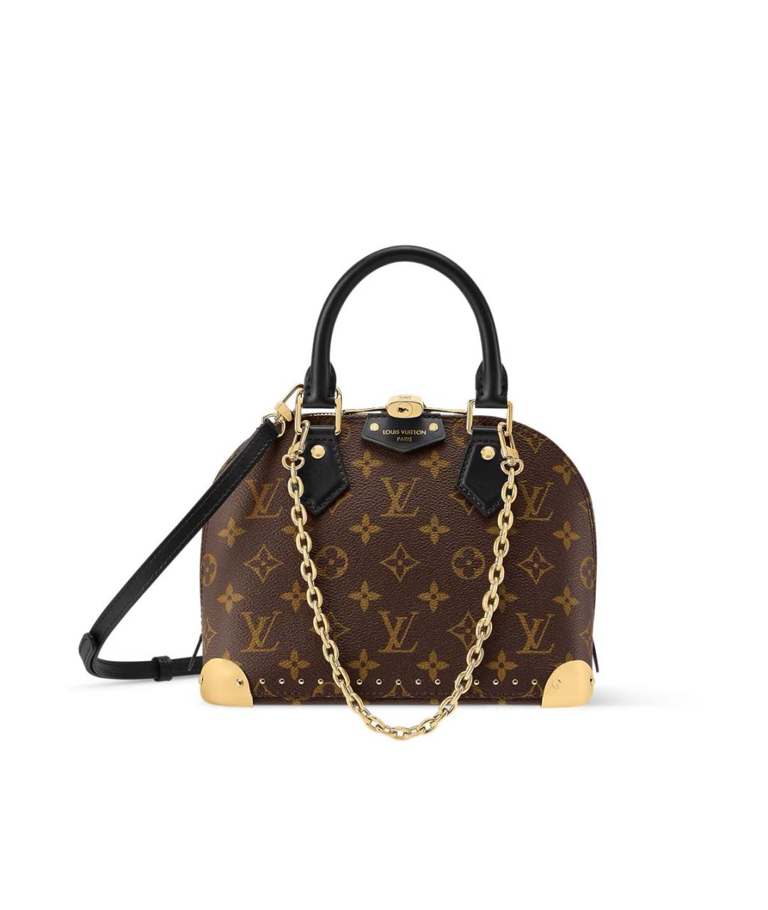 LOUIS VUITTON Коричневая кожаная сумка с короткими ручками, фото 6