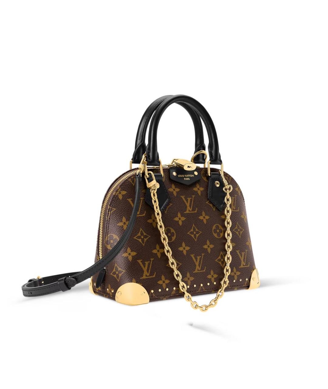 LOUIS VUITTON Коричневая кожаная сумка с короткими ручками, фото 2