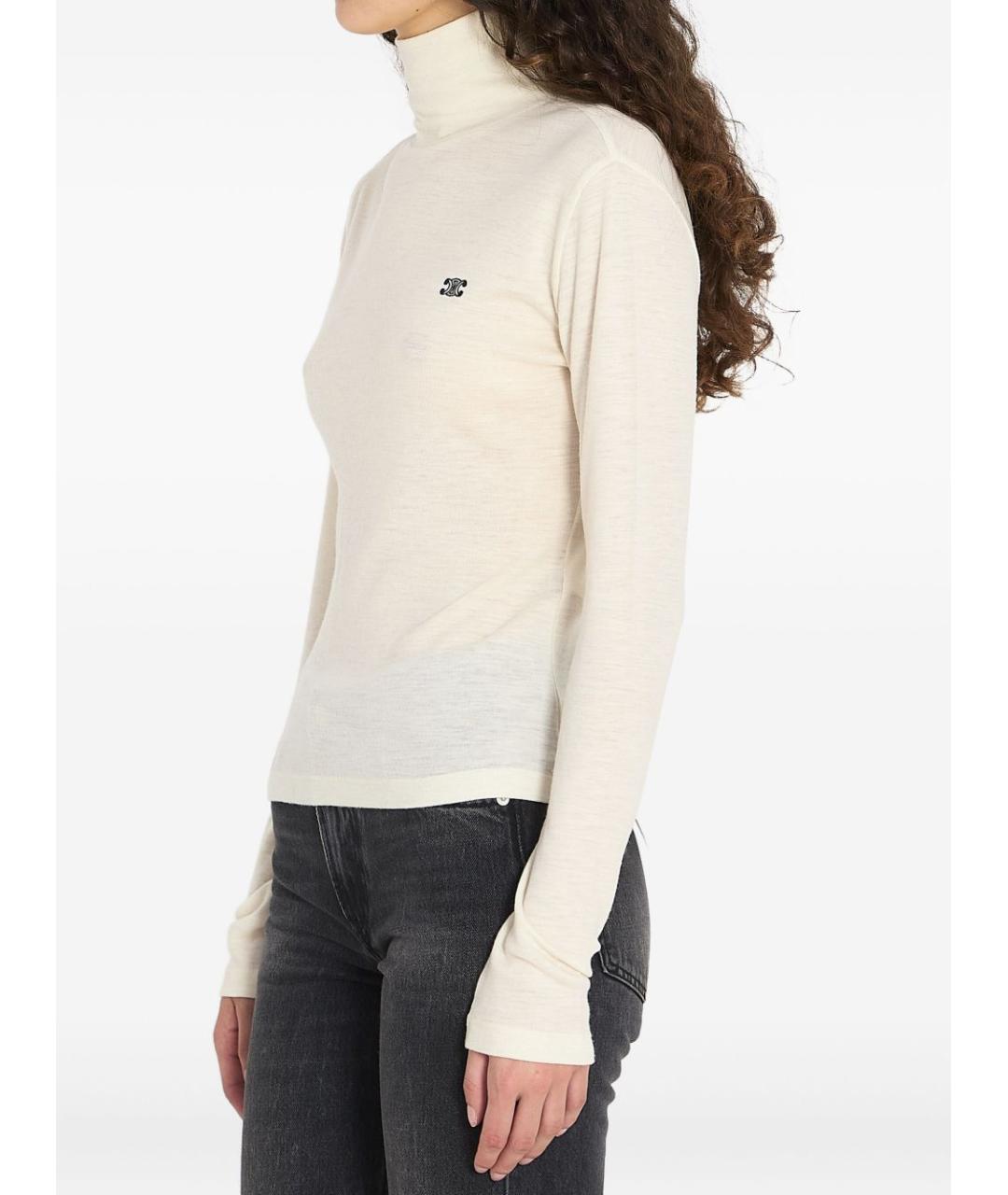CELINE Бежевая шерстяная водолазка, фото 4