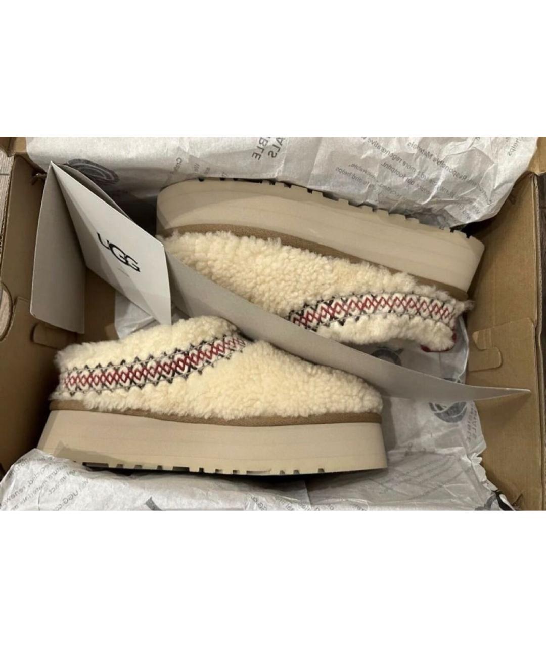 UGG AUSTRALIA Белые кожаные мюли, фото 2