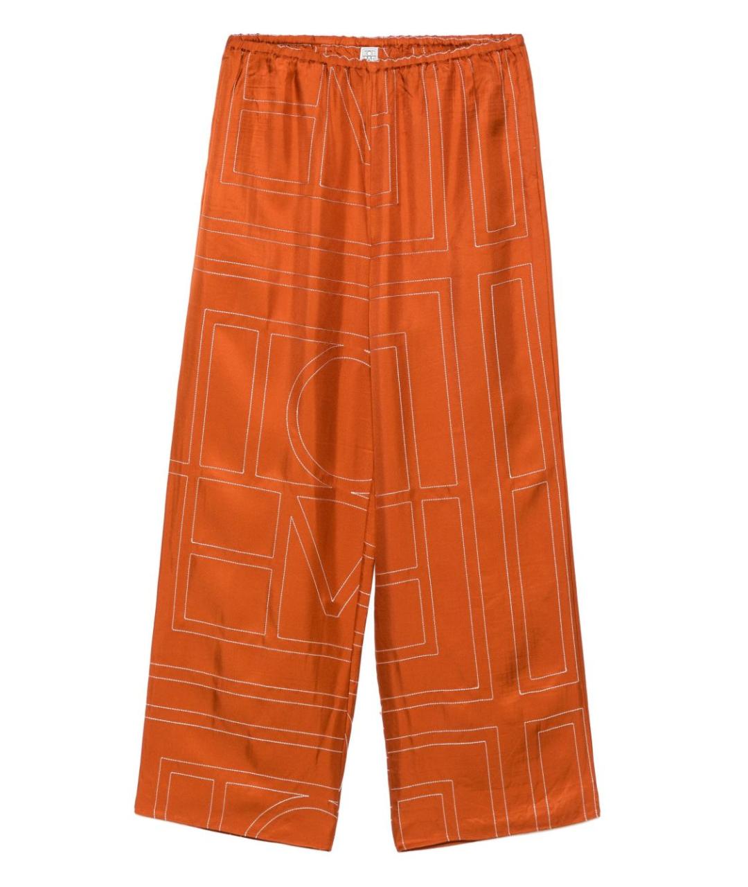 TOTEME Оранжевое шелковые прямые брюки, фото 1