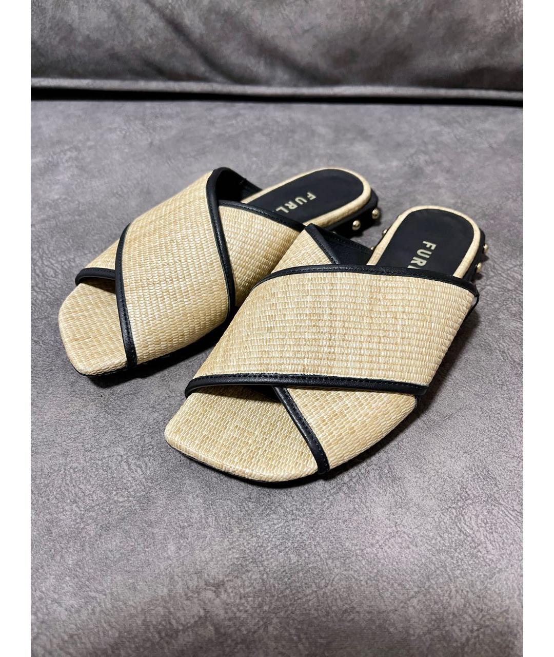 FURLA Бежевые шлепанцы, фото 3