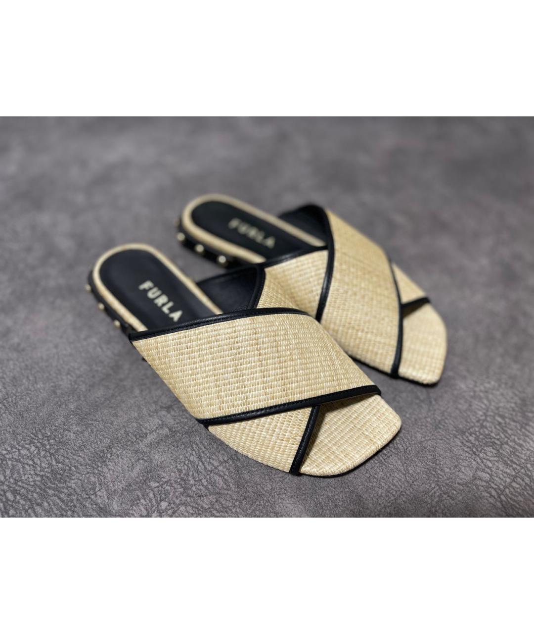 FURLA Бежевые шлепанцы, фото 2