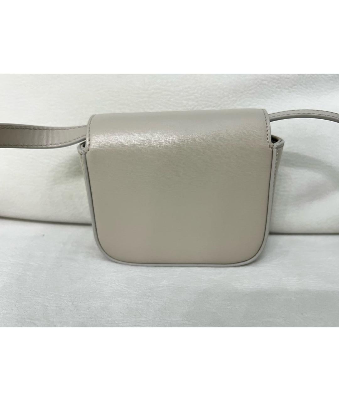 CELINE Бежевая кожаная сумка через плечо, фото 3