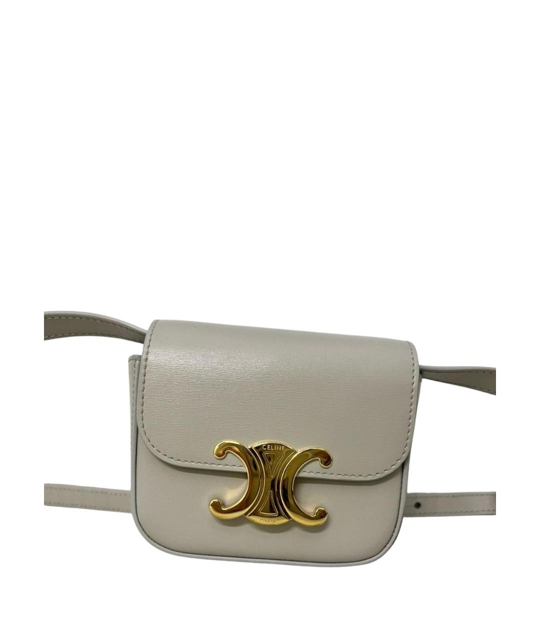 CELINE Бежевая кожаная сумка через плечо, фото 1