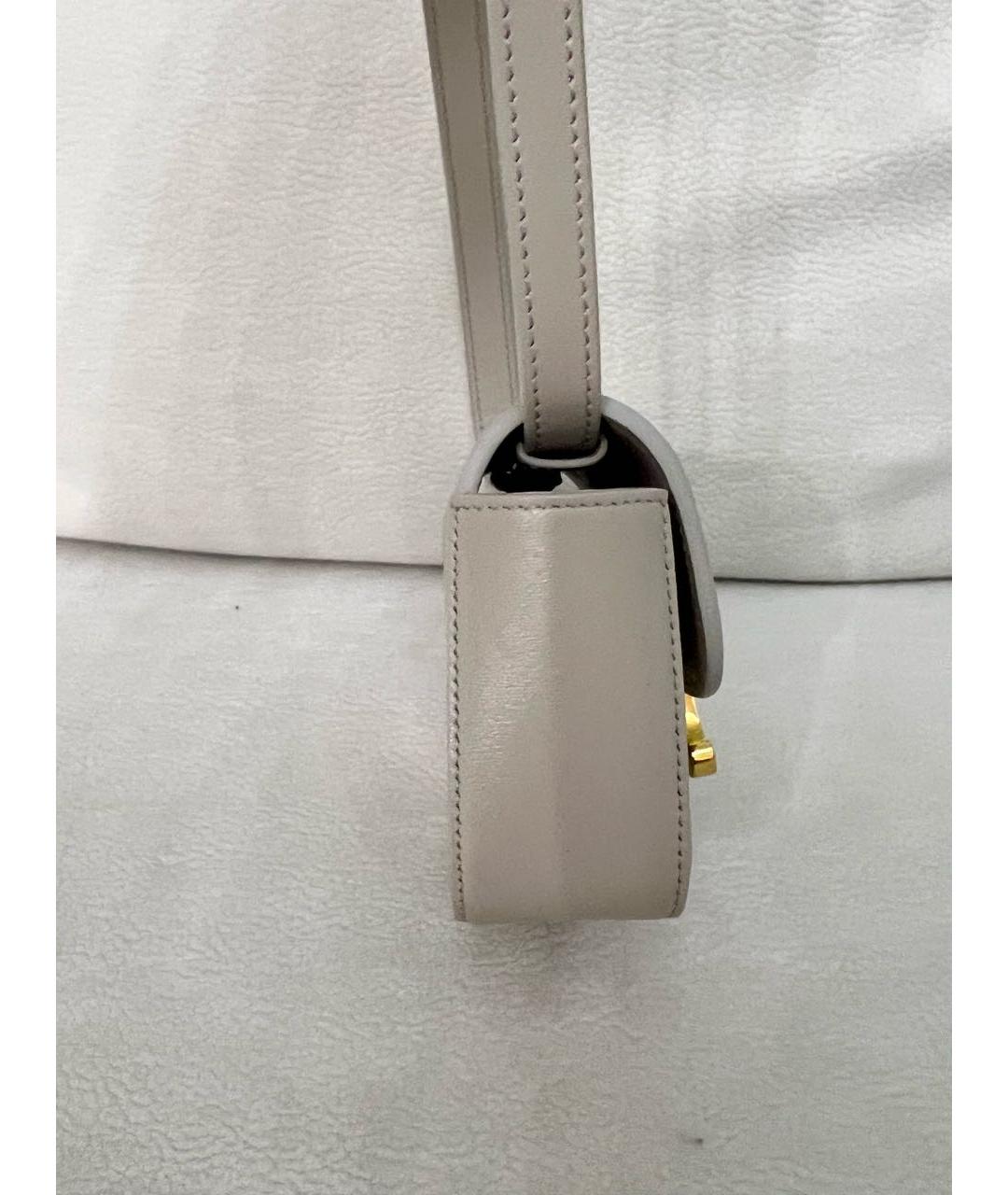 CELINE Бежевая кожаная сумка через плечо, фото 8