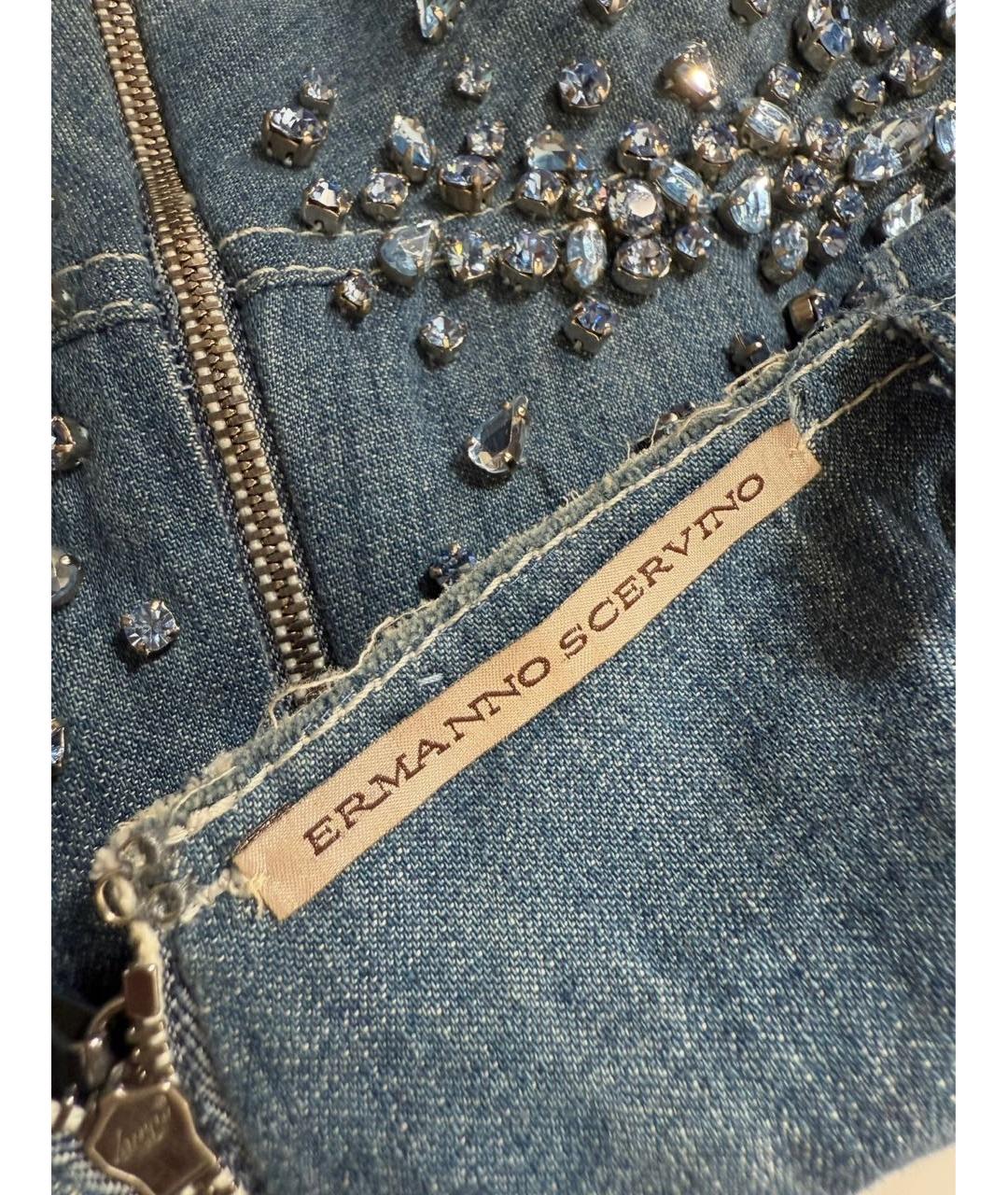 ERMANNO SCERVINO Голубая хлопковая майка, фото 3