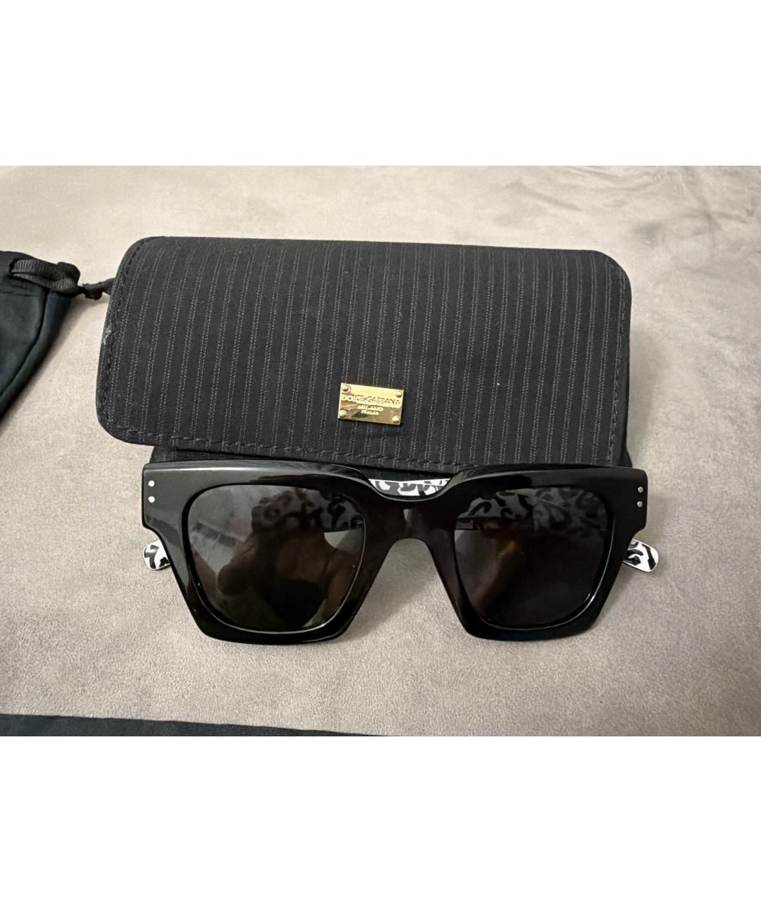 DOLCE&GABBANA Черные пластиковые солнцезащитные очки, фото 4