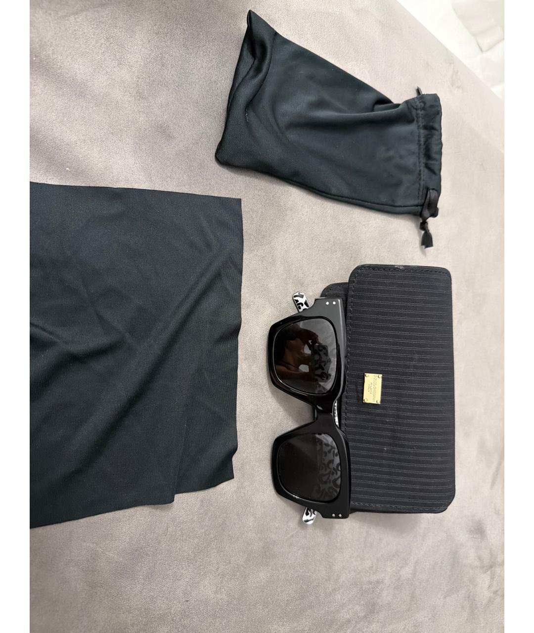 DOLCE&GABBANA Черные пластиковые солнцезащитные очки, фото 2