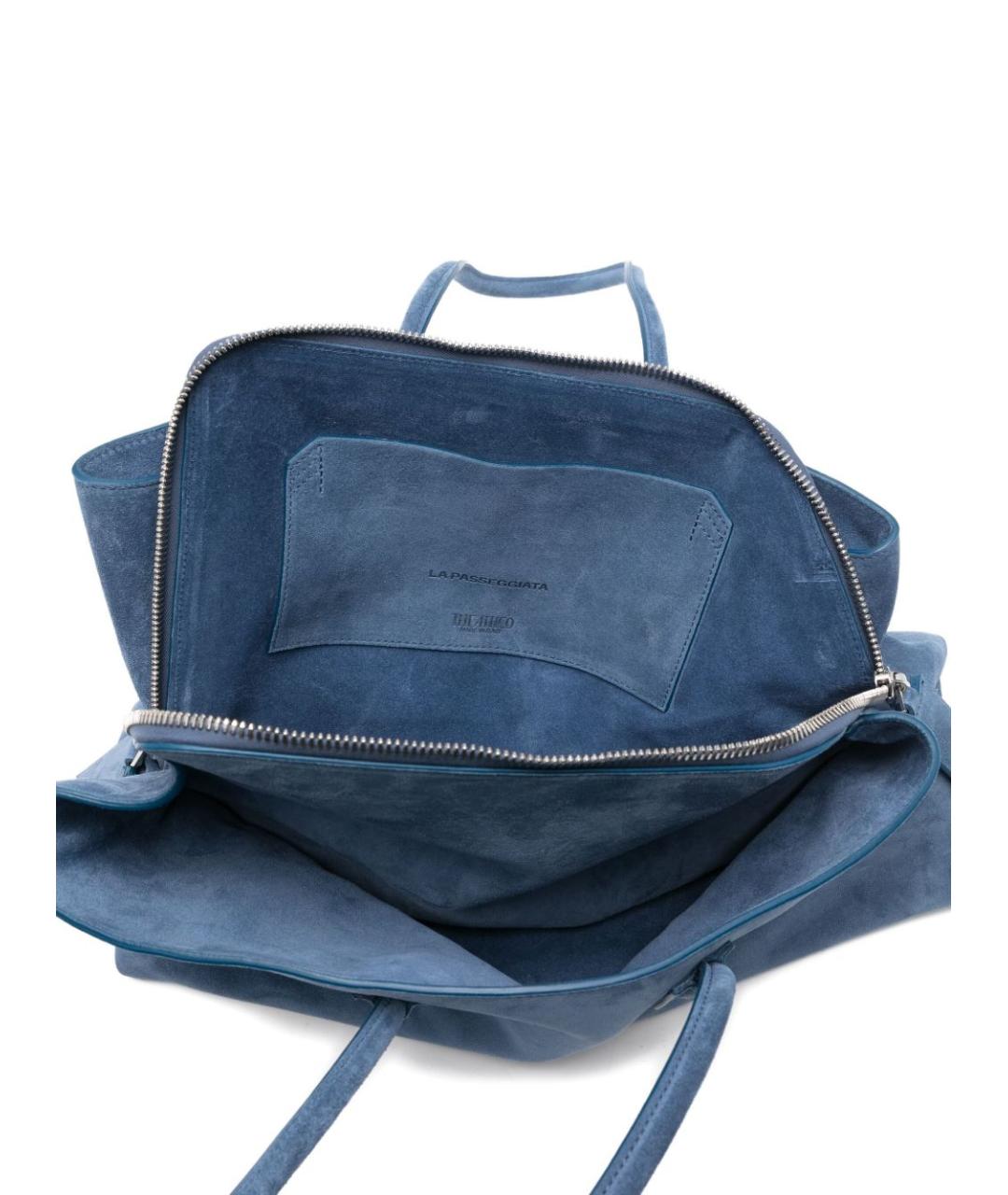 THE ATTICO Голубая замшевая сумка тоут, фото 3