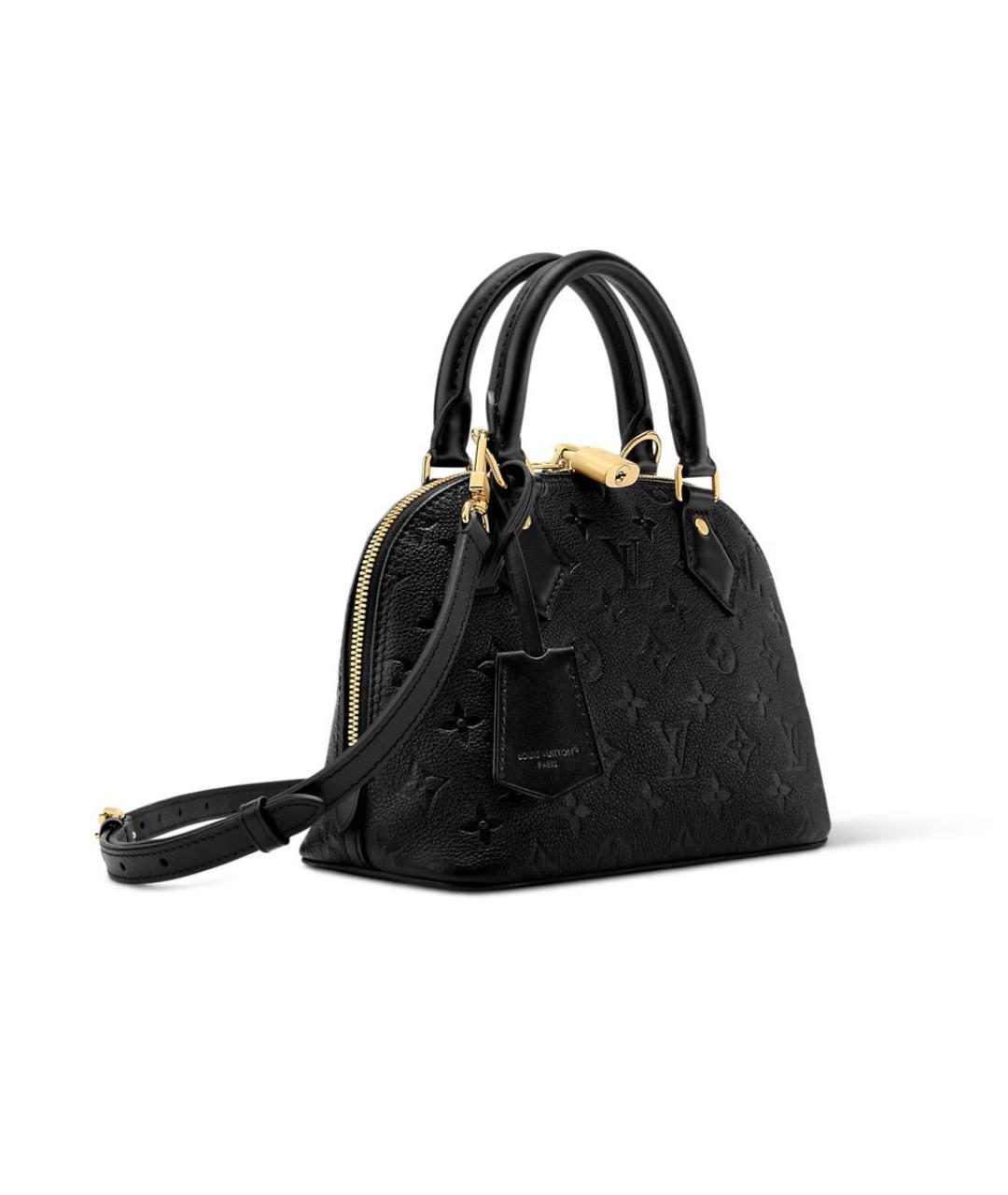 LOUIS VUITTON Черная кожаная сумка с короткими ручками, фото 3