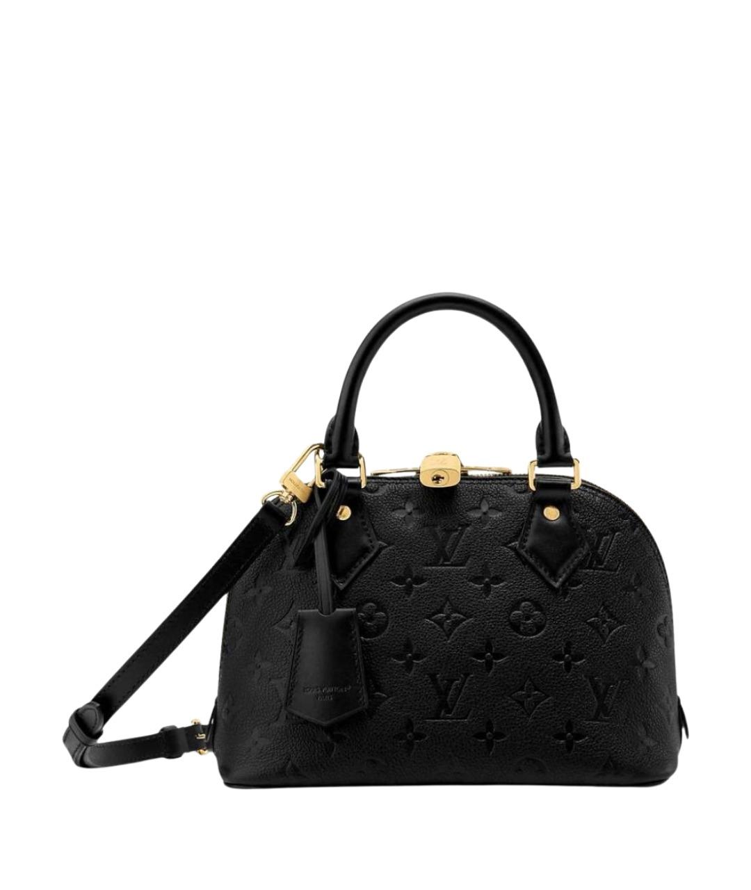 LOUIS VUITTON Черная кожаная сумка с короткими ручками, фото 1