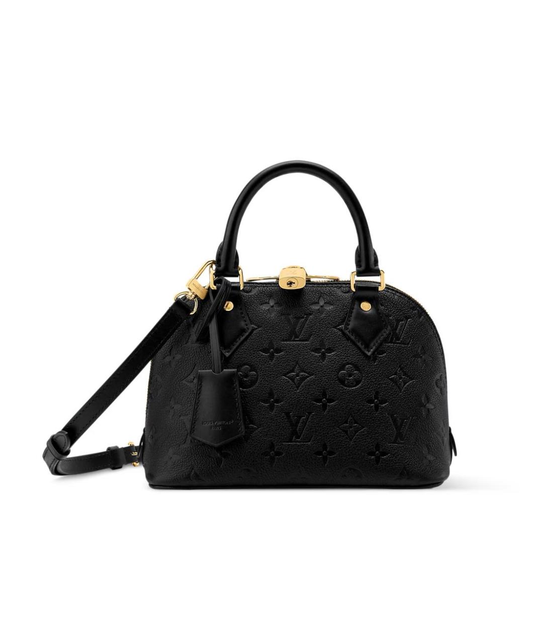 LOUIS VUITTON Черная кожаная сумка с короткими ручками, фото 5