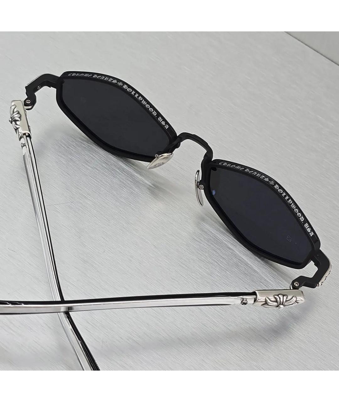 CHROME HEARTS Черные металлические солнцезащитные очки, фото 3