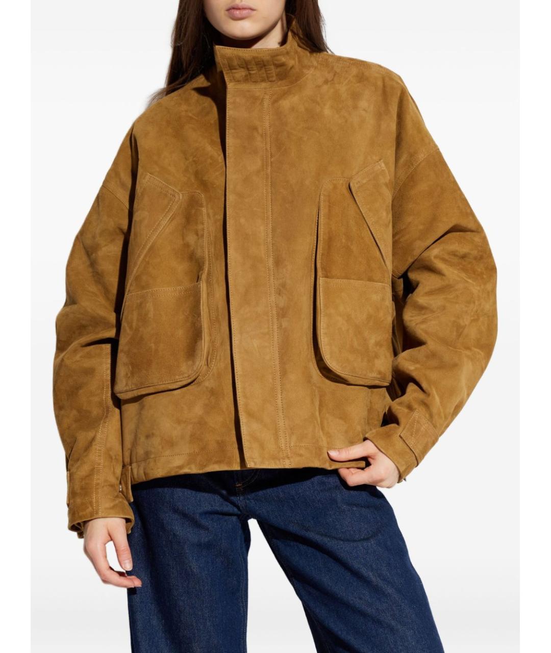 THE ATTICO Бежевая кожаная куртка, фото 3