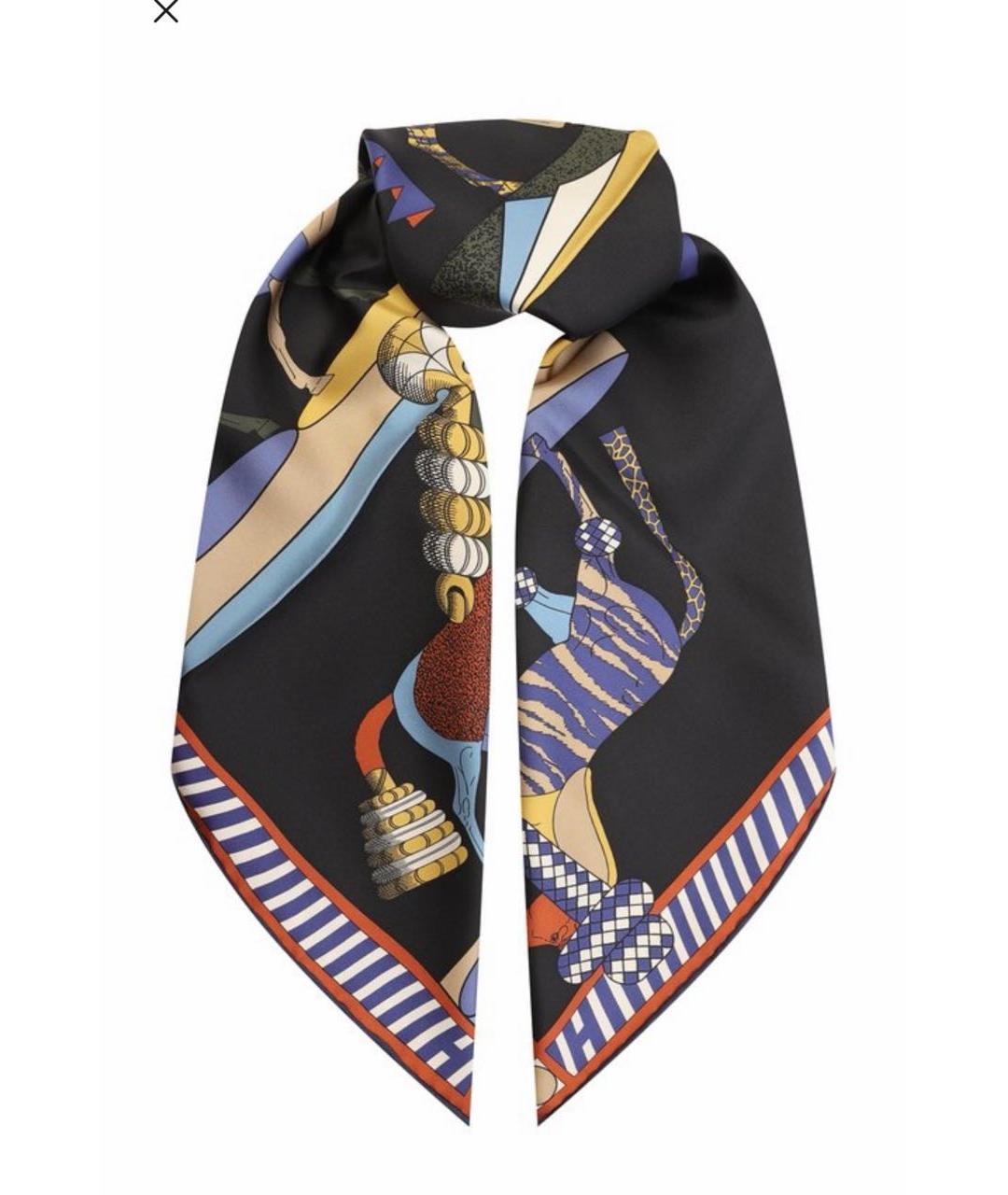 HERMES Мульти шелковый платок, фото 5