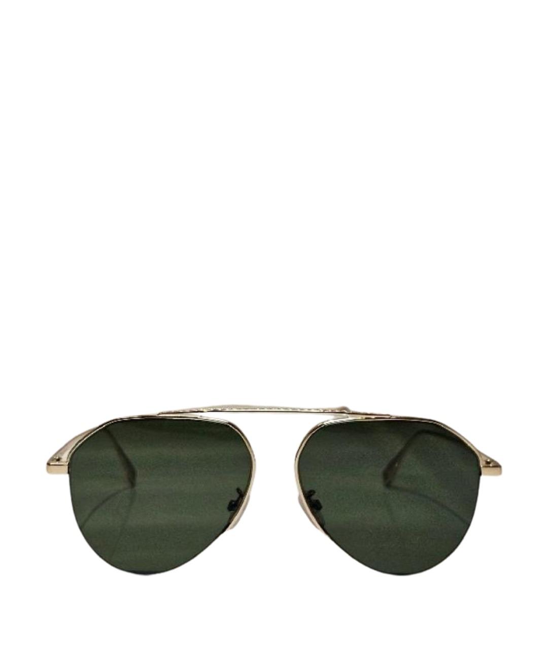 FENDI Золотые металлические солнцезащитные очки, фото 1