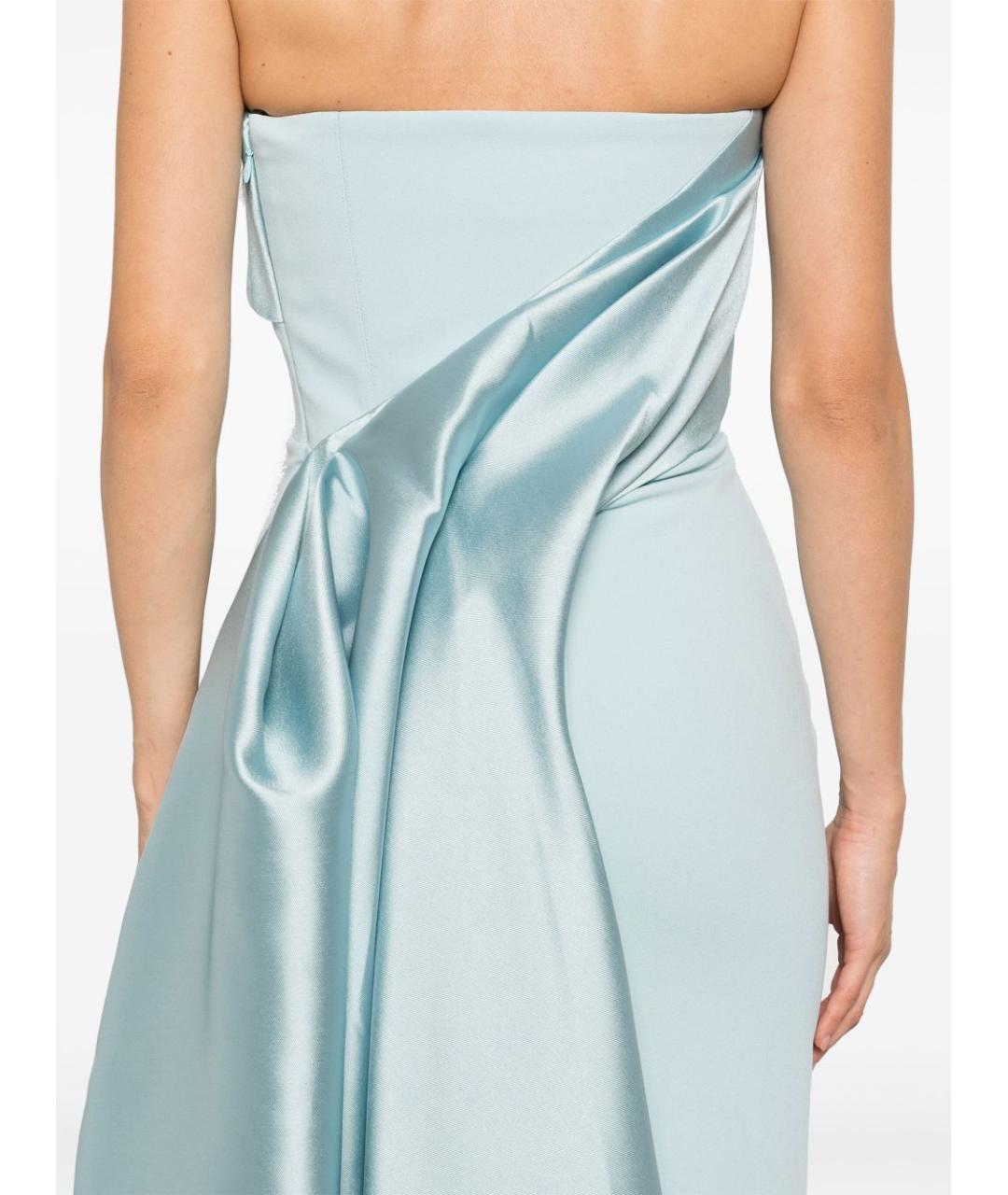 SOLACE LONDON Голубое полиэстеровое вечернее платье, фото 3