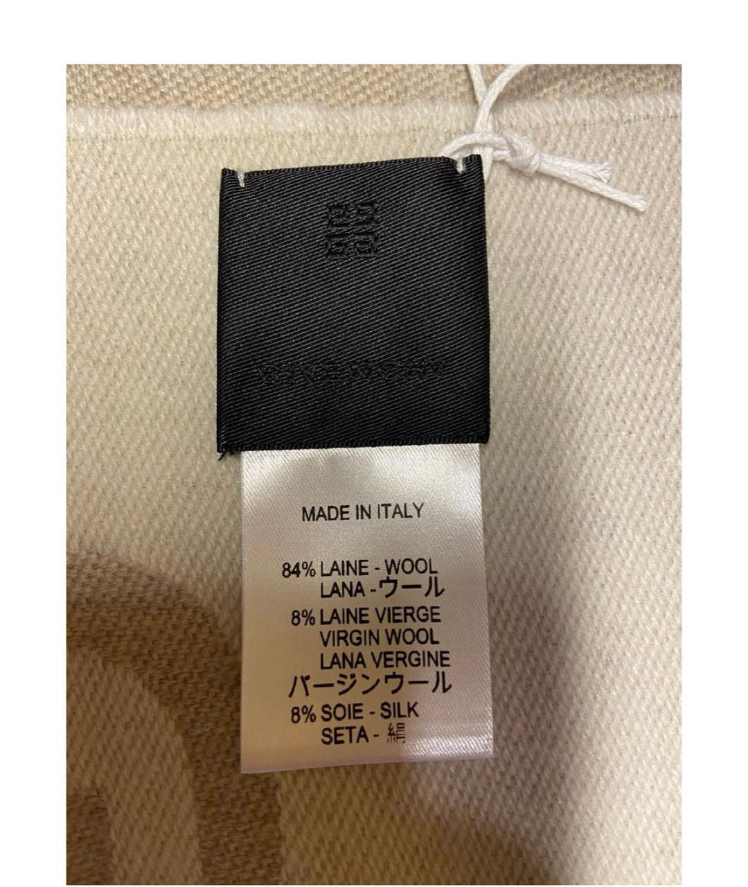 GIVENCHY Бежевый шерстяной шарф, фото 3