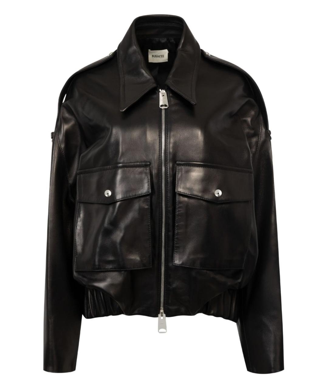 KHAITE Черная кожаная куртка, фото 1