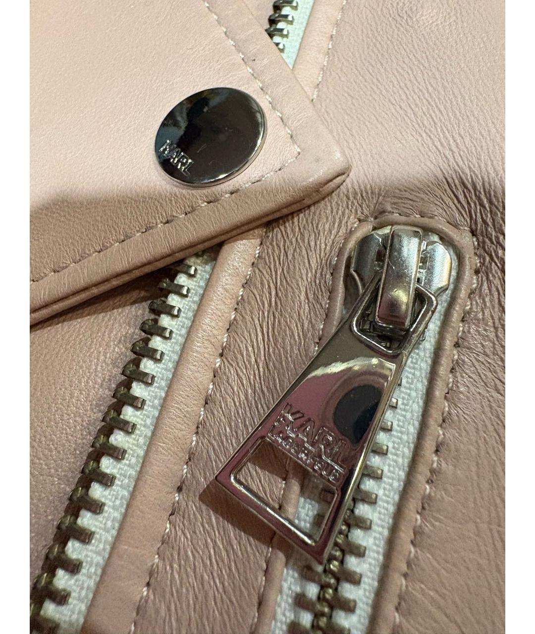 KARL LAGERFELD Розовая кожаная куртка, фото 5