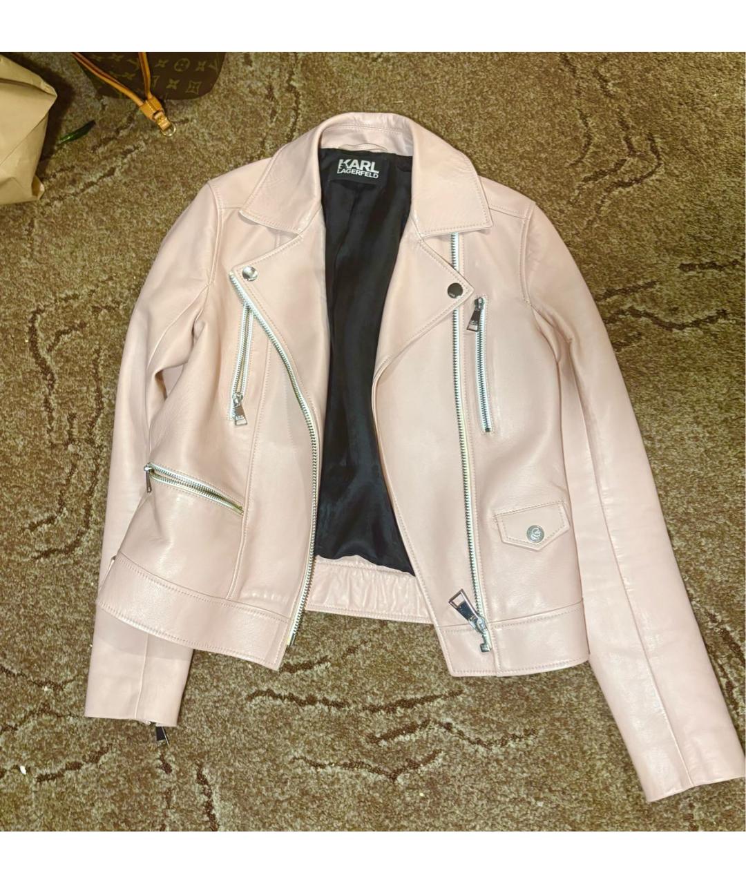 KARL LAGERFELD Розовая кожаная куртка, фото 6
