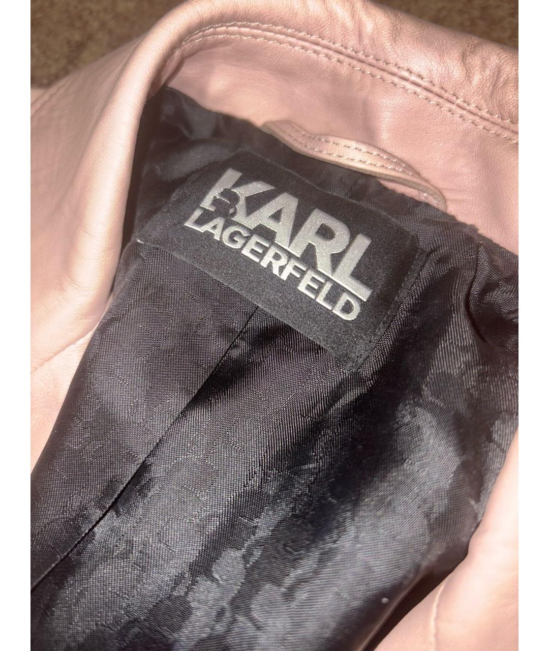 KARL LAGERFELD Розовая кожаная куртка, фото 3