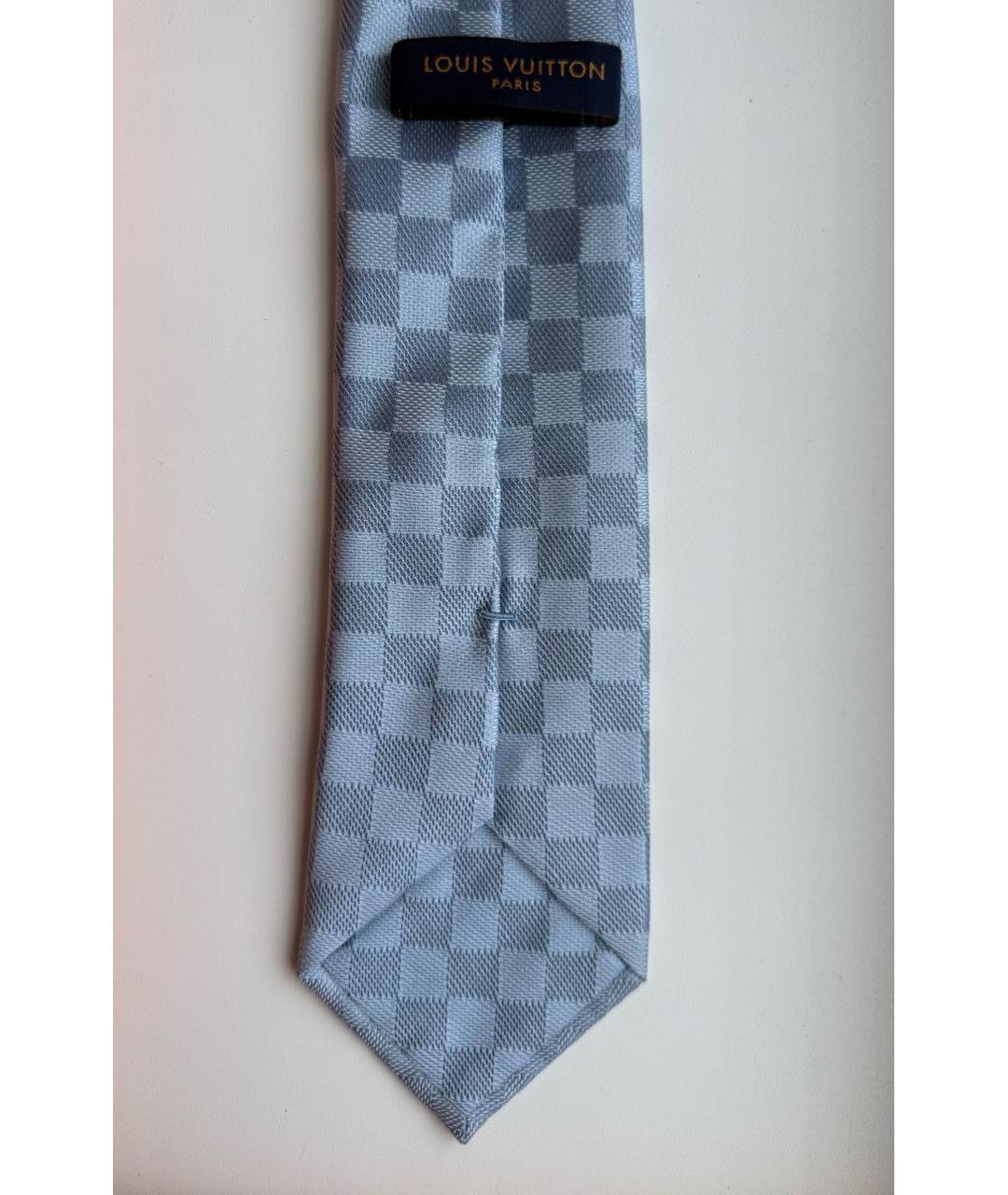 LOUIS VUITTON Голубой шелковый галстук, фото 2
