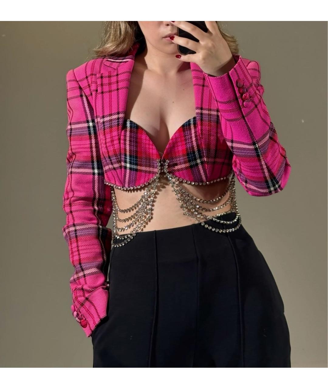 AREA Розовый хлопковый жакет/пиджак, фото 5