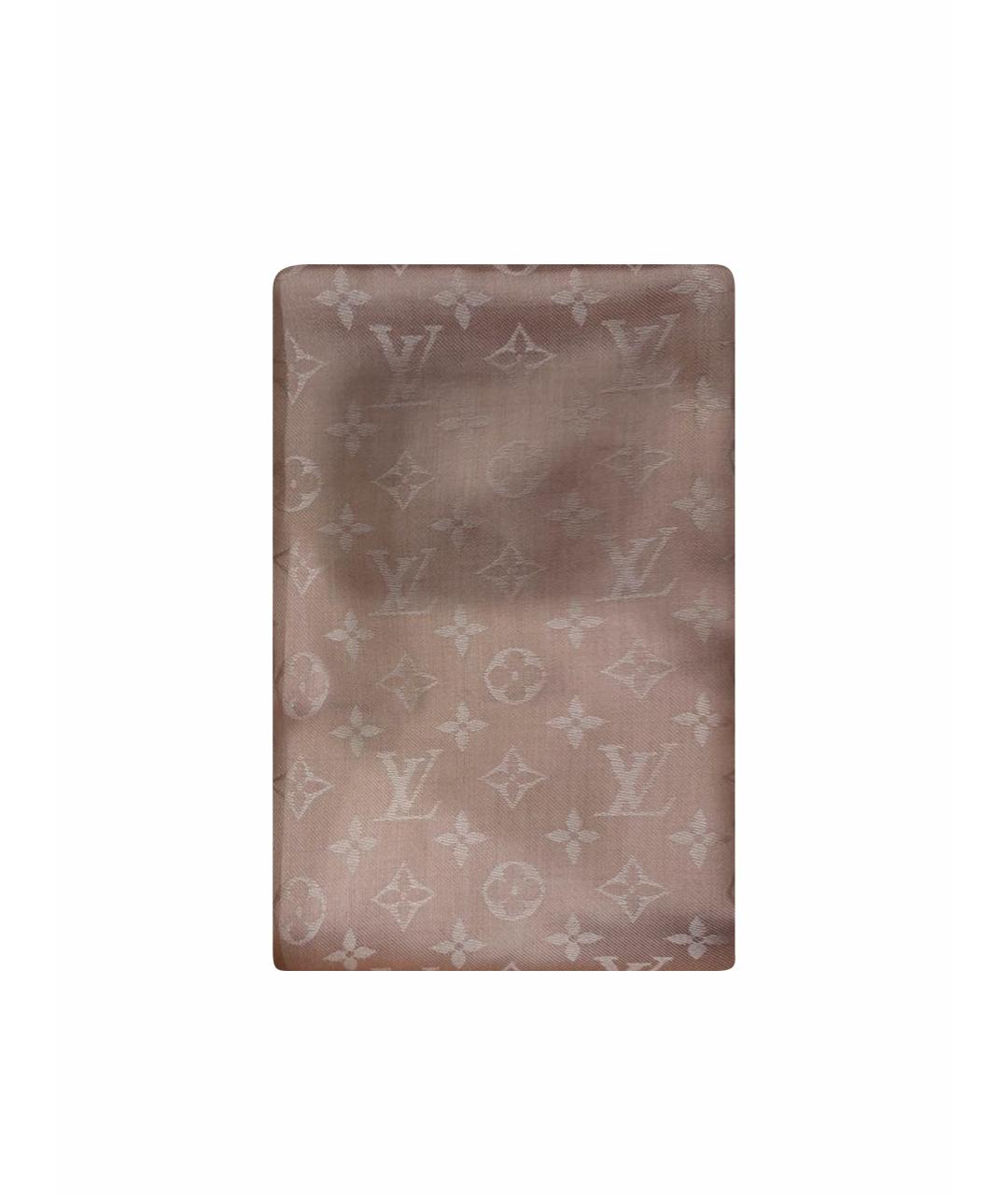 LOUIS VUITTON Розовый шелковый платок, фото 4
