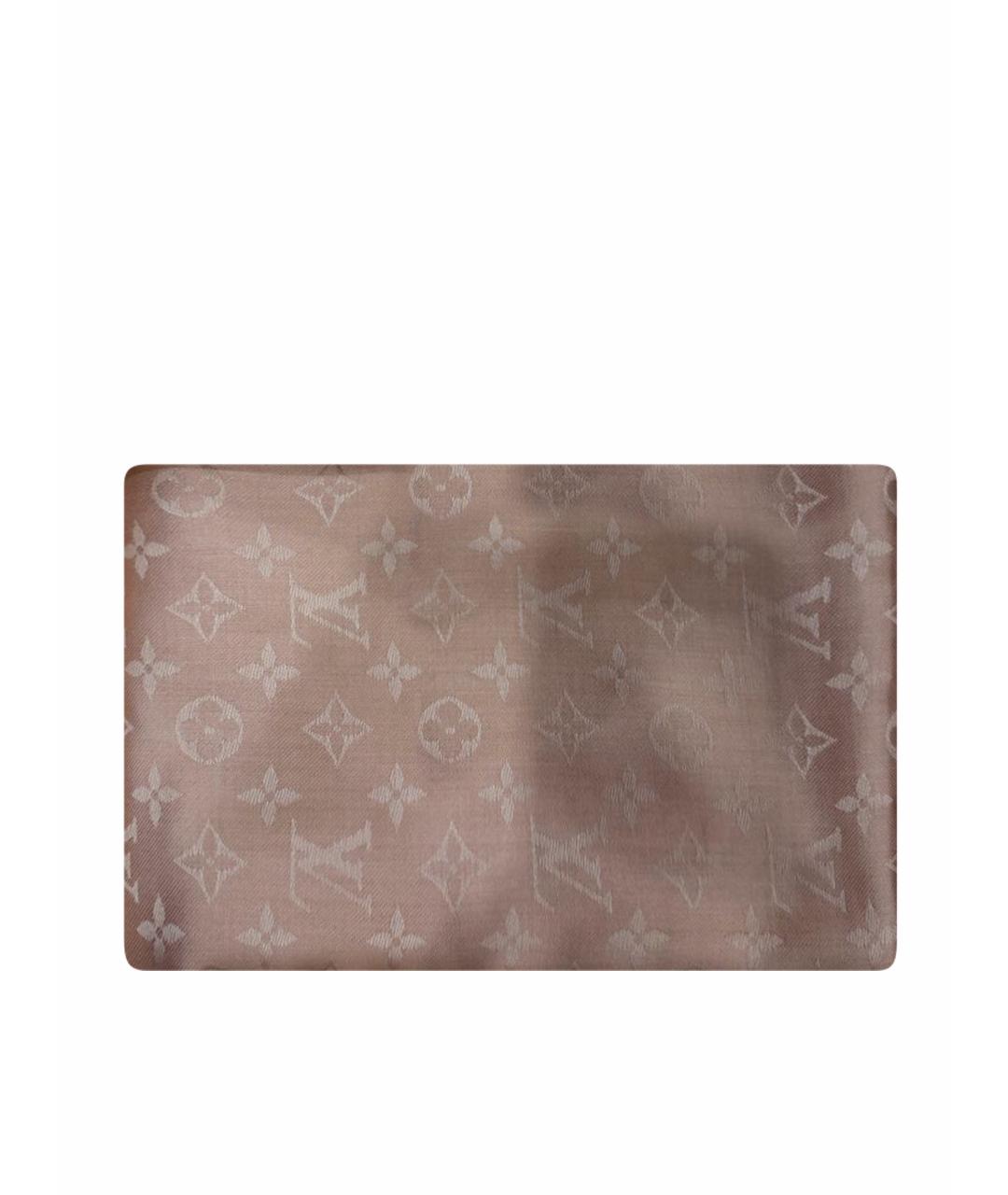 LOUIS VUITTON Розовый шелковый платок, фото 1
