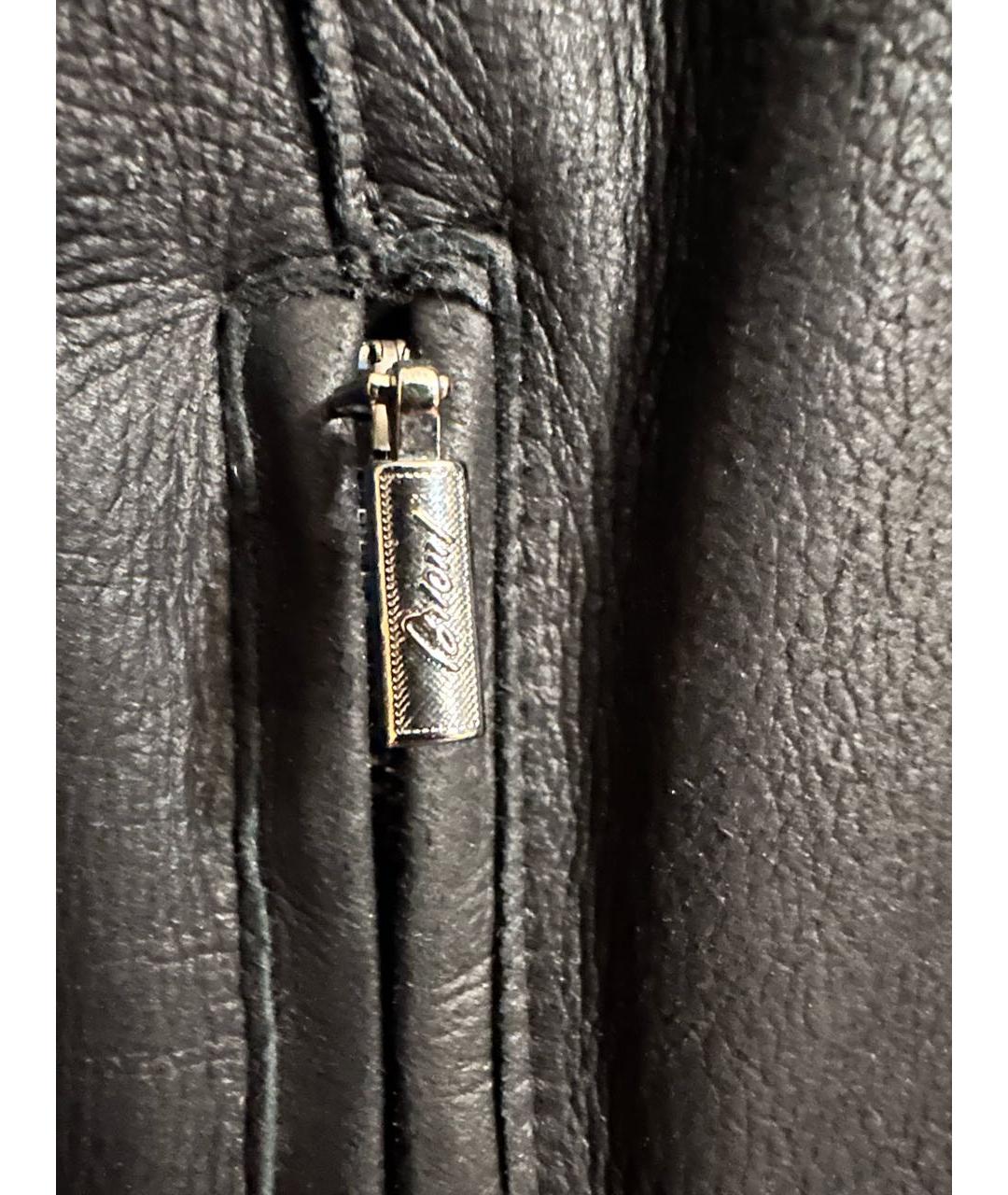 BRIONI Черная кожаная дубленка/шуба, фото 5