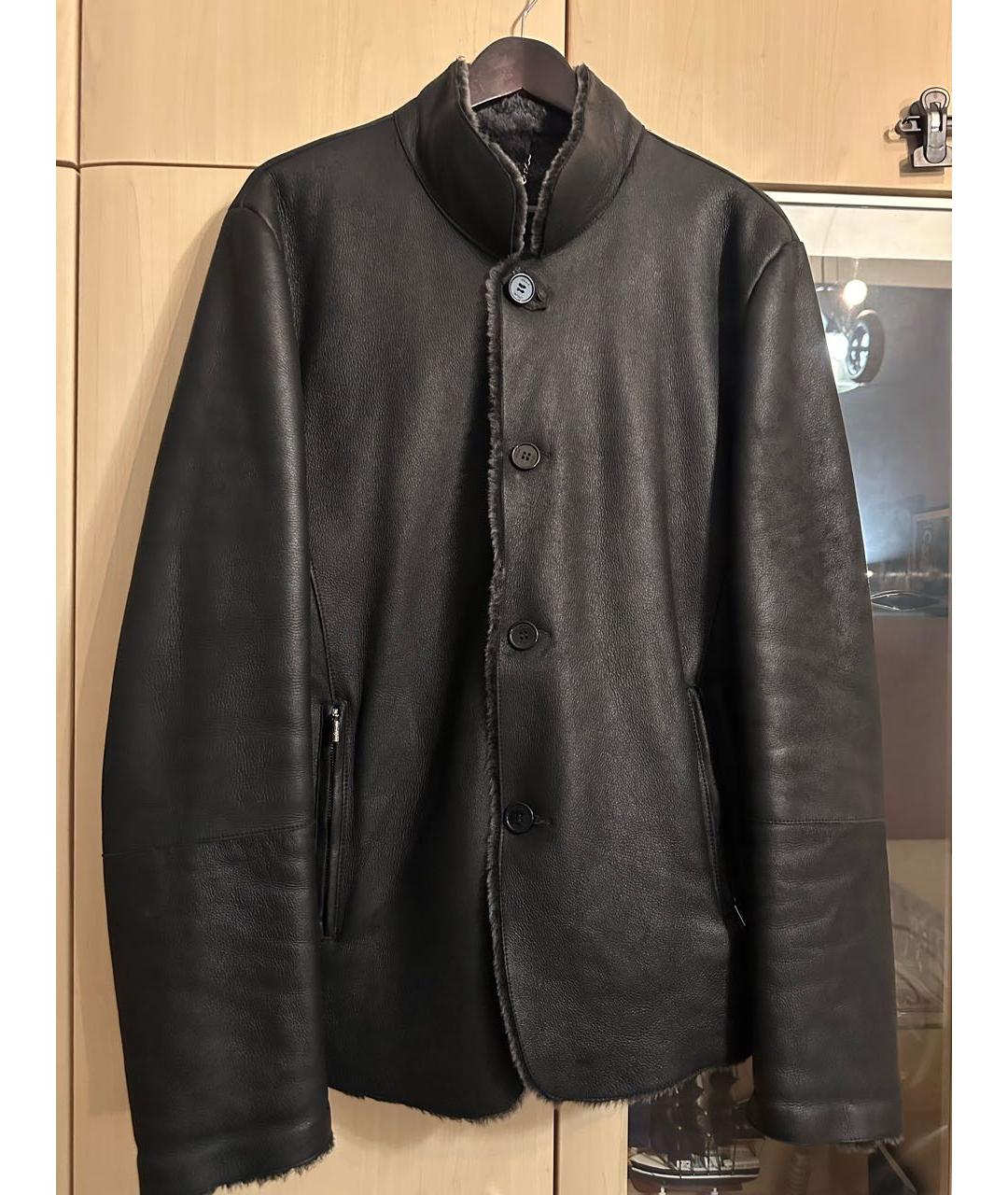 BRIONI Черная кожаная дубленка/шуба, фото 6