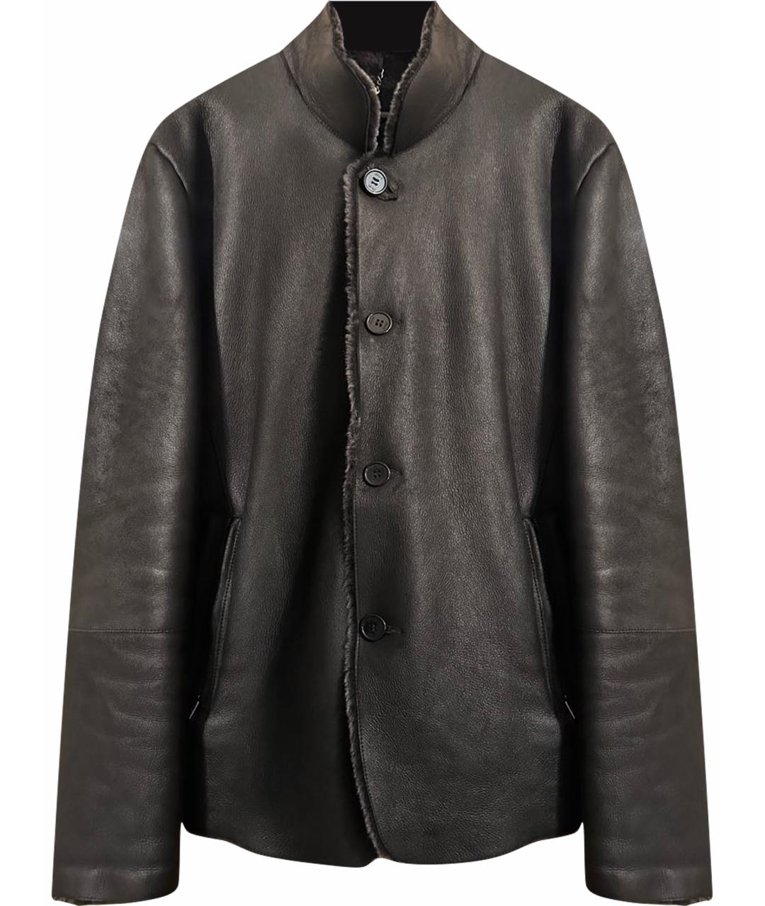 BRIONI Черная кожаная дубленка/шуба, фото 1