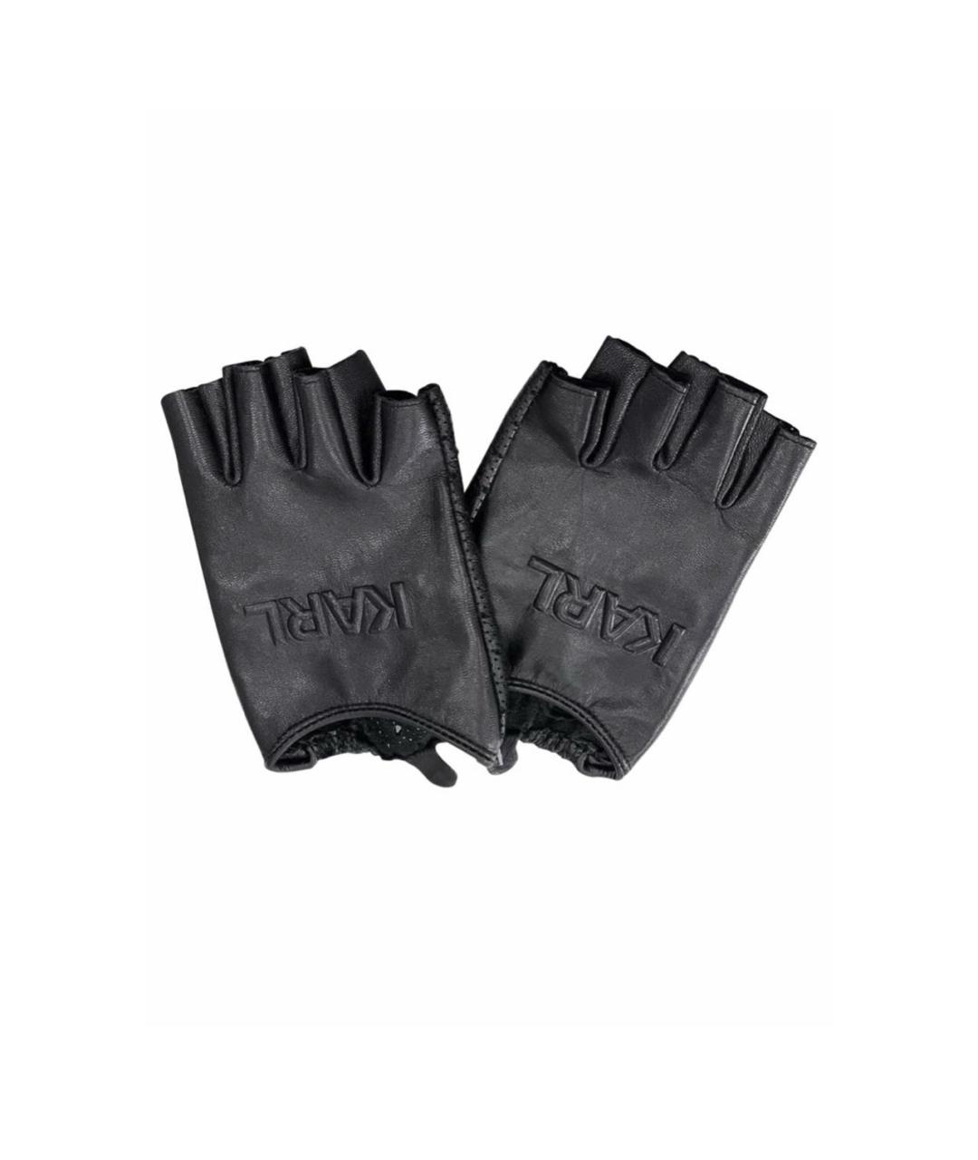 KARL LAGERFELD Черные кожаные перчатки, фото 5