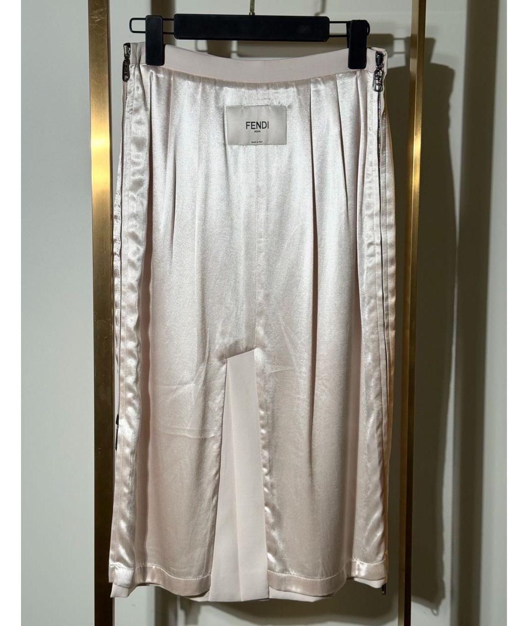 FENDI Розовая вискозная юбка миди, фото 2